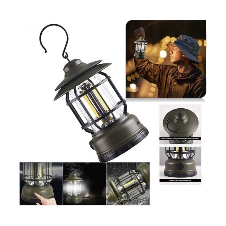 LAMPE DE CAMPING LED RECHARGEABLE RÉGLABLE COULEUR