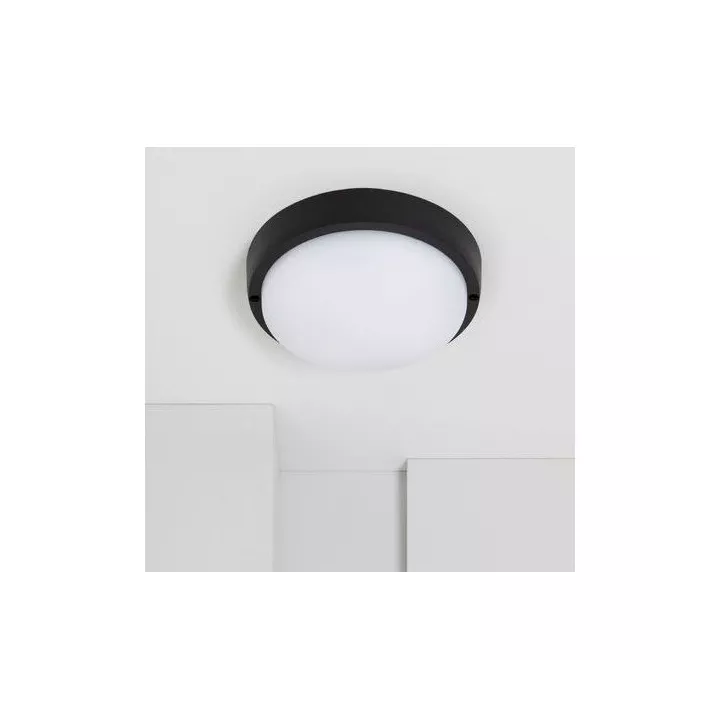 PLAFONNIER LED EXTERIEUR IP65 ROND NOIR 20W HOROZ ELECTRIC