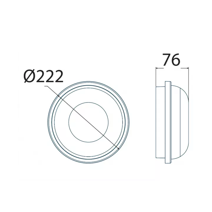 PLAFONNIER LED EXTERIEUR IP65 ROND NOIR 20W HOROZ ELECTRIC