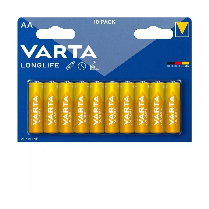 LOT DE 10 PILES AA LONGLIFE LR6 VARTA