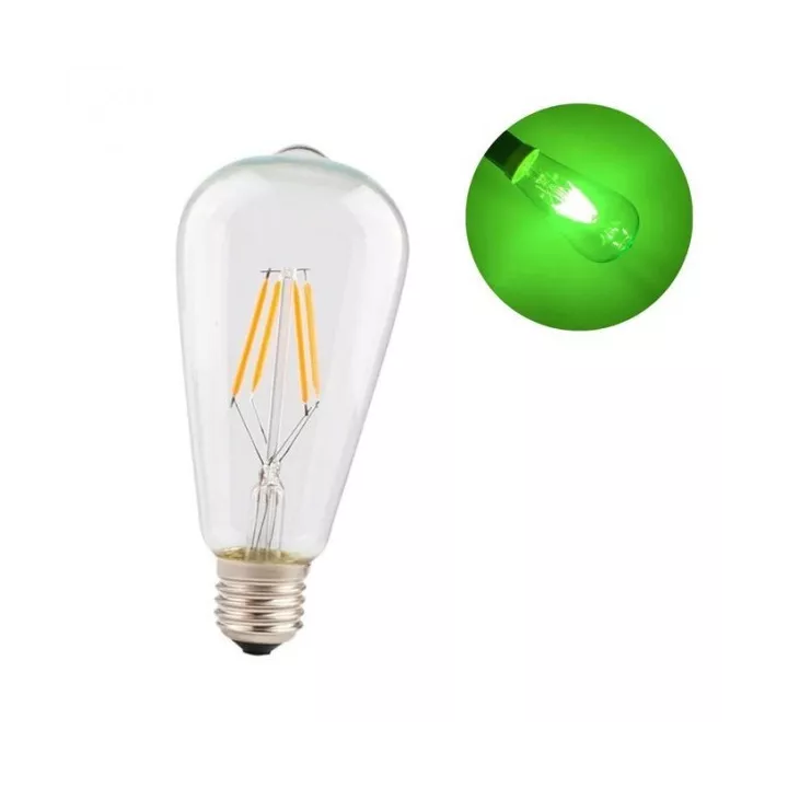 LAMPE LED FILAMENT ST64 E27 4W LUMIÈRE VERT EKOLED LAMPE LED FILAMENT ST64 E27 4W LUMIÈRE VERT EKOLED