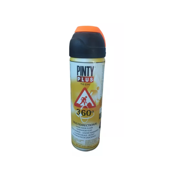 PEINTURE DE MARQUAGE ORANGE FLUORESCENT DE CHANTIER 255 PINTY PLUS