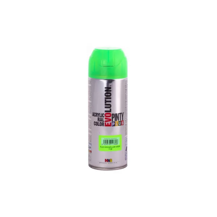 PEINTURE EFFET FLUORESCENT VERT EN SPRAY PINTY PLUS