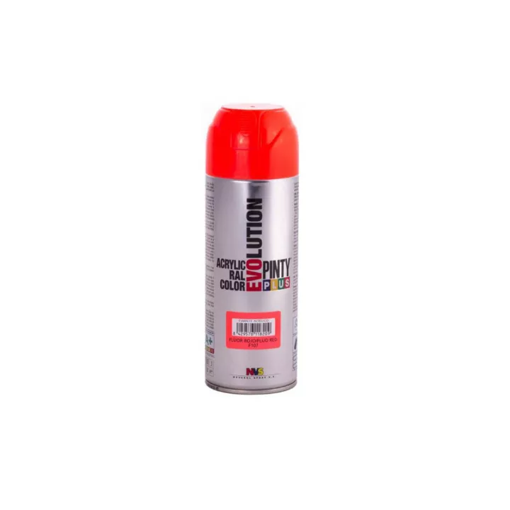 PEINTURE EFFET FLUORESCENT ROUGE F107 EN SPRAY PINTY PLUS