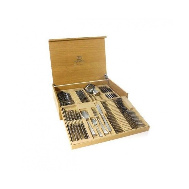 COFFRET MÉNAGÈRE EN BOIS DE 75 COUVERTS DE TABLE MORJANE WINOX COFFRET MÉNAGÈRE EN BOIS DE 75 COUVERTS DE TABLE MORJANE WINOX