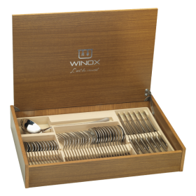 COFFRET EN BOIS DE 75 COUVERTS DE TABLE ANBAR WINOX