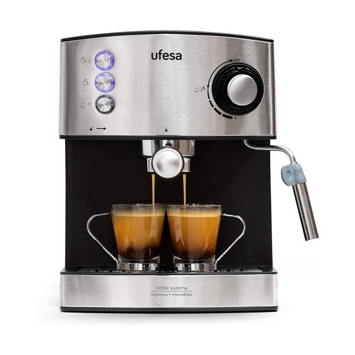 MACHINE À CAFÉ EXPRESSO ET CAPPUCCINO CRÈME 850W INOX UFESA