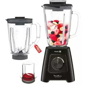 BLENDER BLENDFORCE 600W AVEC 2 BOLS 1.75L ET 1 MOULIN NOIR MOULINEX