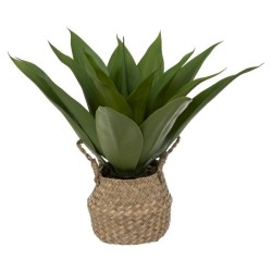 AGAVE ARTIFICIELLE POT EN ROSEAU H 48CM ATMOSPHERA