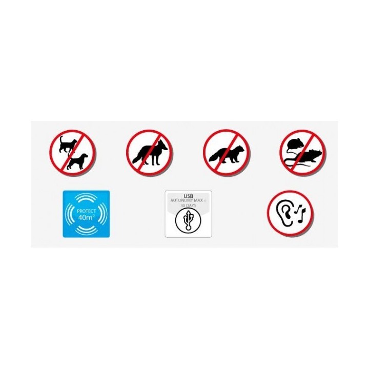 RÉPULSIF ANTI-ANIMAUX 40M² IP44 WEITECH RÉPULSIF ANTI-ANIMAUX 40M² IP44 WEITECH