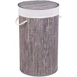 PANIER À LINGE BAMBOO ROND GRIS WENKO PANIER À LINGE BAMBOO ROND GRIS WENKO