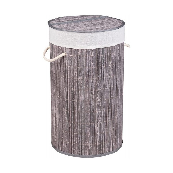PANIER À LINGE BAMBOO ROND GRIS WENKO