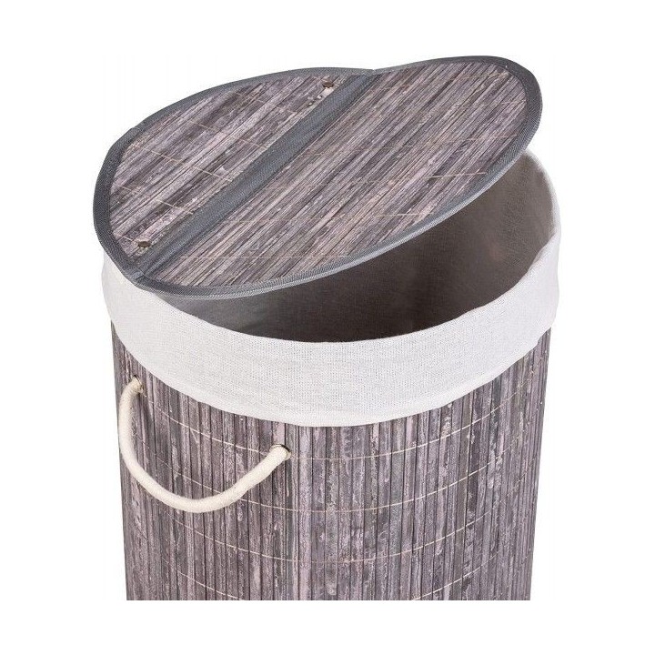 PANIER À LINGE BAMBOO ROND GRIS WENKO