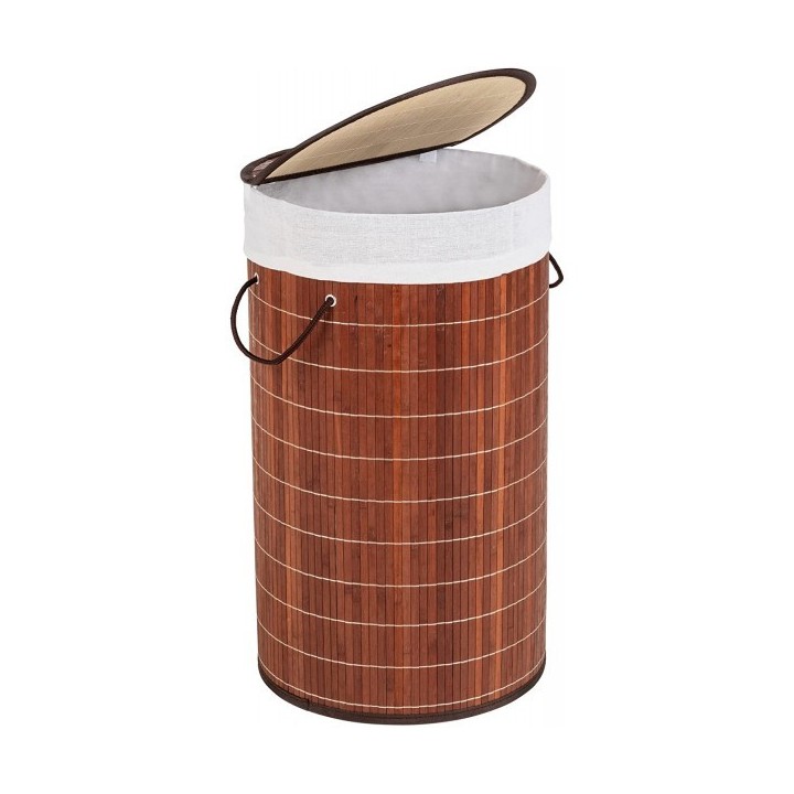 PANIER À LINGE BAMBOO ROND MARRON WENKO