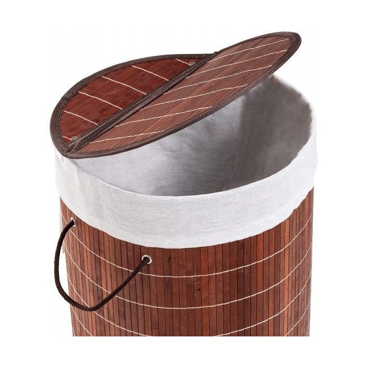 PANIER À LINGE BAMBOO ROND MARRON WENKO