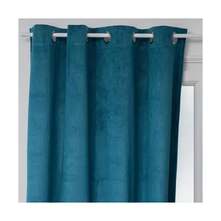RIDEAU OCCULTANT EN VELOURS 140*260CM BLEU CANARD ATMOSPHERA RIDEAU OCCULTANT EN VELOURS 140*260CM BLEU CANARD ATMOSPHERA