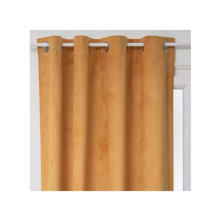 RIDEAU OCCULTANT EN VELOURS 140X260CM JAUNE MOUTARDE ATMOSPHERA