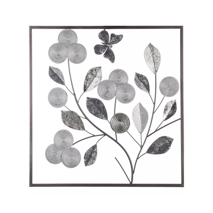 DÉCORATION MURALE EN MÉTAL SILVER 50X50CM ATMOSPHERA