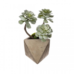 PLANTE GRASSE ARTIFICIELLE H 30CM POT EN CIMENT ATMOSPHERA