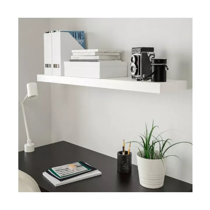 ÉTAGÈRE MURALE À FIXATION INVISIBLE 100*24*4CM BLANC