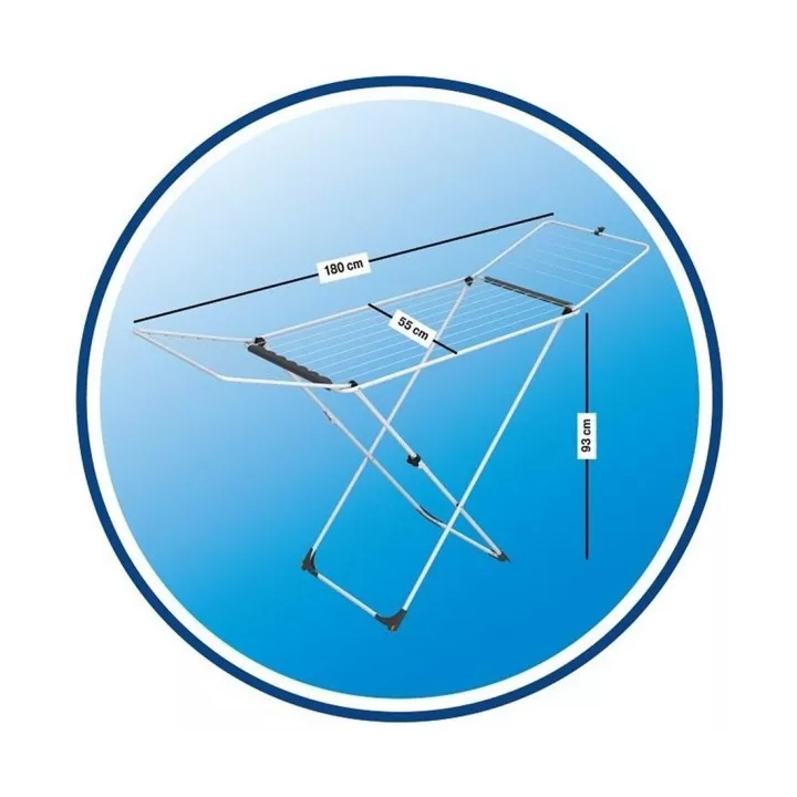 SÈCHE LINGE UNIVERSAL EN ACIER ALLIÉ 18M AVEC ROULETTES VILEDA