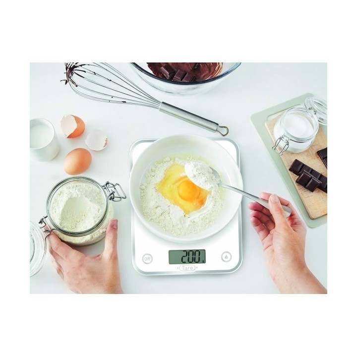 BALANCE DE CUISINE ÉLECTRONIQUE OPTISS 5KG BLANC TEFAL