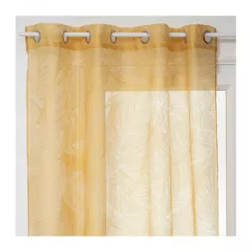 RIDEAU VOILAGE OCRE MOTIF FEUILLAGE 140*240CM ATMOSPHERA RIDEAU VOILAGE OCRE MOTIF FEUILLAGE 140*240CM ATMOSPHERA