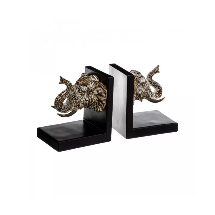 SERRE LIVRES ÉLÉPHANT EN RÉSINE GRAVÉE ATMOSPHERA