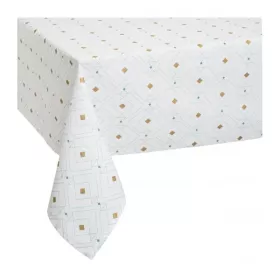 NAPPE EN COTON BLANC MOTIF DORÉ 140*240CM ATMOSPHERA