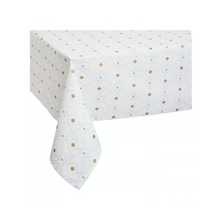 NAPPE EN COTON BLANC MOTIF DORÉ 140*240CM ATMOSPHERA NAPPE EN COTON BLANC MOTIF DORÉ 140*240CM ATMOSPHERA