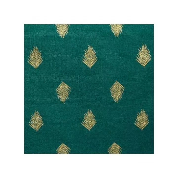 NAPPE EN COTON VERT FONCÉ IMPRESSION FEUILLE OR 140*240CM ATMOSPHERA NAPPE EN COTON VERT FONCÉ IMPRESSION FEUILLE OR 140*240CM ATMOSPHERA