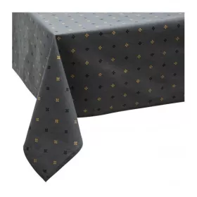 NAPPE EN COTON GRIS MOTIF JAUNE 140*240CM ATMOSPHERA