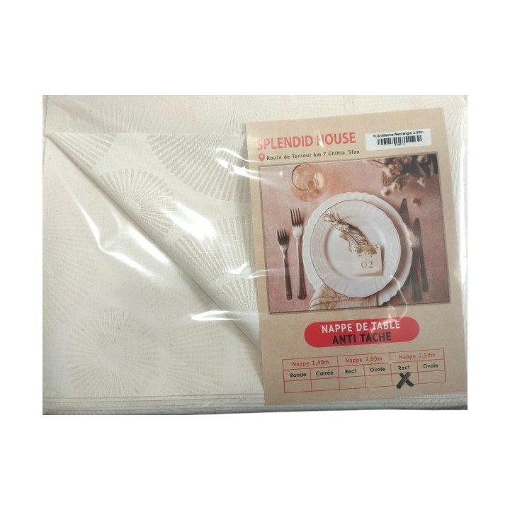 NAPPE ANTITACHE RECTANGULAIRE 2.5M SPLENDID HOUSE