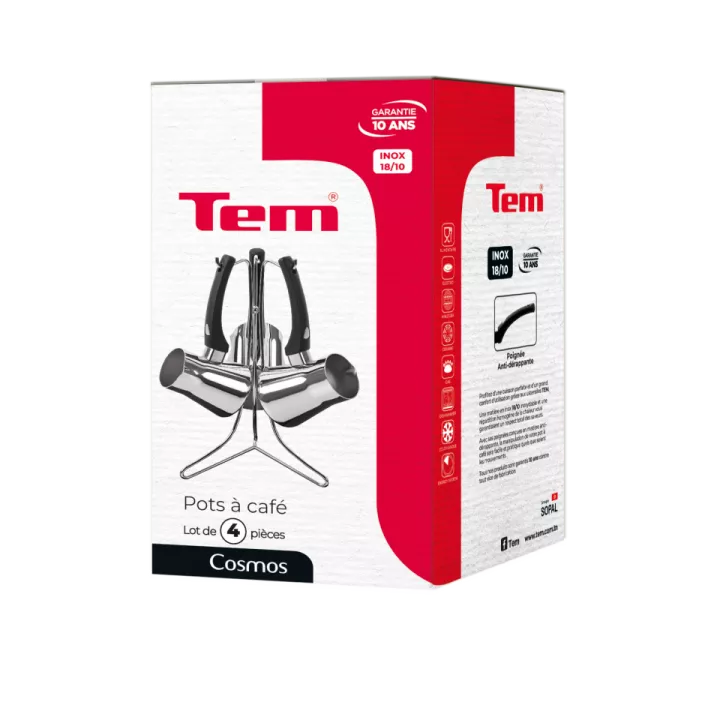 SÉRIE DE 3 POT DE CAFÉ TURC ( ZAZOUA) EN INOX 18/10 TEM