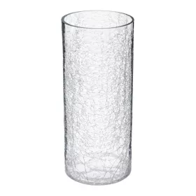 VASE CYLINDRE EN VERRE CRAQUELÉ H30 CM ATMOSPHERA