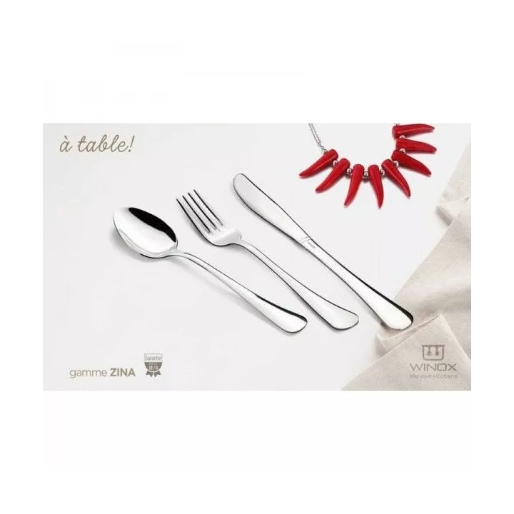 COFFRET EN CARTON DE 24 COUVERTS DE TABLE ZINA WINOX