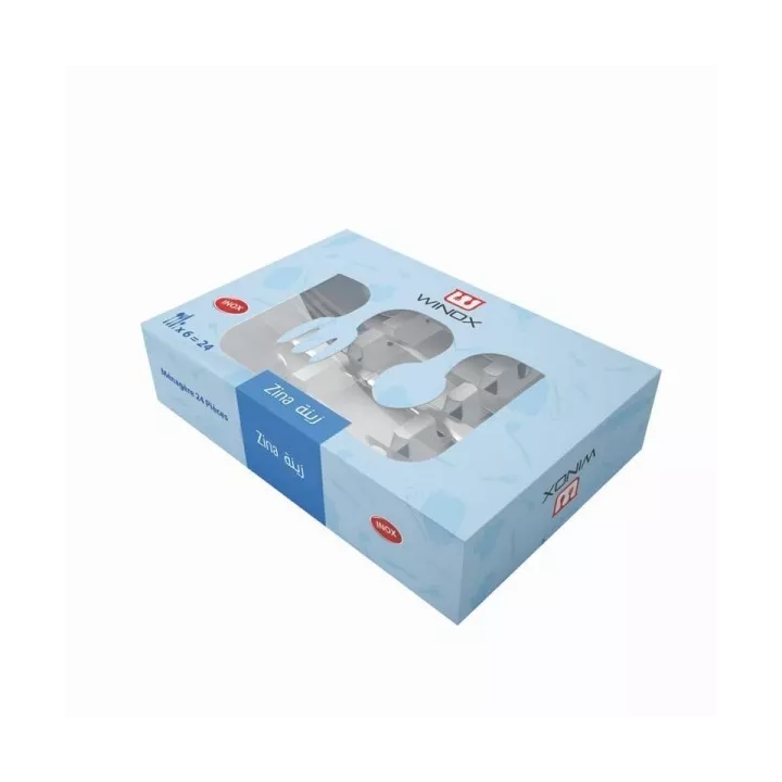 COFFRET EN CARTON DE 24 COUVERTS DE TABLE ZINA WINOX