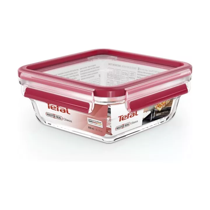 BOITE ALIMENTAIRE CARRÉ EN VERRE MASTERSEAL 0.8L TEFAL