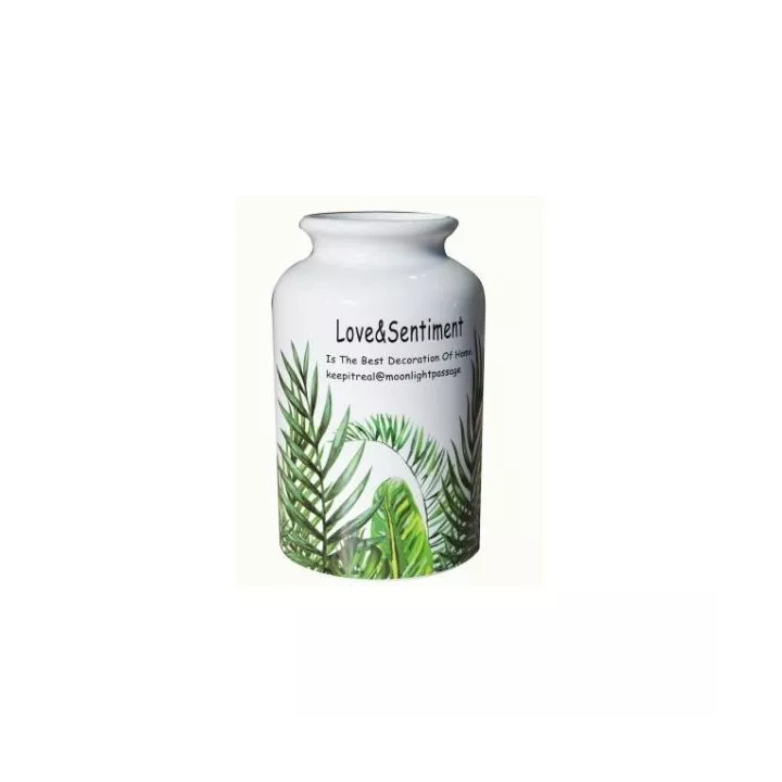 VASE EN CÉRAMIQUE AVEC DESIGN TROPICAL 25*15CM VASE EN CÉRAMIQUE AVEC DESIGN TROPICAL 25*15CM