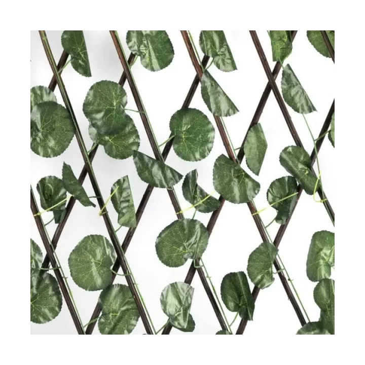 TREILLIS EXTENSIBLE EN BOIS FEUILLAGE ARTIFICIEL 1MX2M TREILLIS EXTENSIBLE EN BOIS FEUILLAGE ARTIFICIEL 1MX2M
