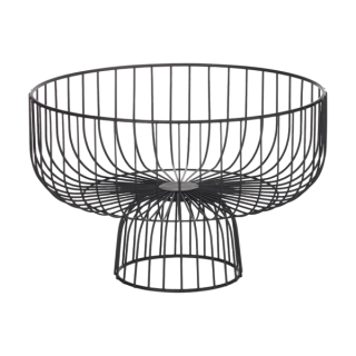 CORBEILLE EN MÉTAL SUR PIED Ø28CM NOIR 5FIVE