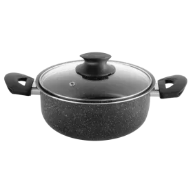 FAITOUT Ø26 CM AVEC COUVERCLE GRANITE BLACK WINOX