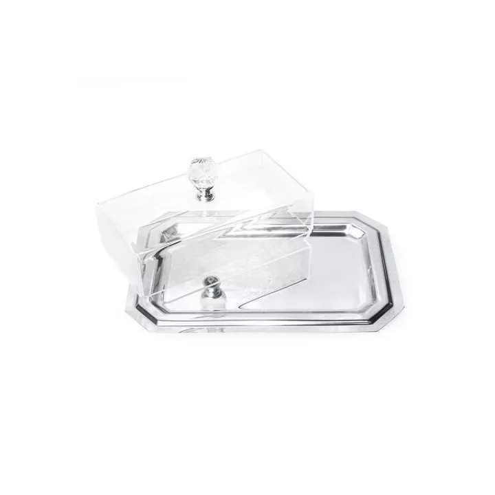 PLATEAU RECTANGULAIRE EN INOX 18/10 25*17CM AVEC CLOCHE MAMINOX PLATEAU RECTANGULAIRE EN INOX 18/10 25*17CM AVEC CLOCHE MAMINOX