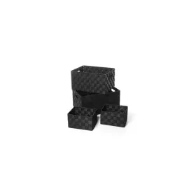 LOT DE 4 PANIERS DE RANGEMENT NOIR
