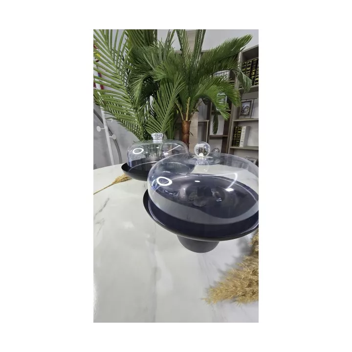 CLOCHE À GÂTEAU METAL AVEC COUVERCLE PLASTIQUE Ø24CM