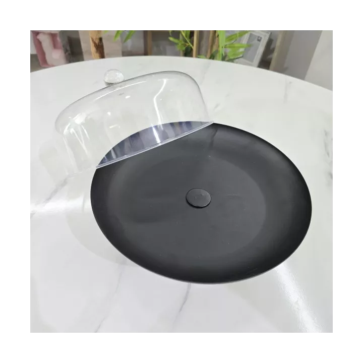 CLOCHE À GÂTEAU METAL AVEC COUVERCLE PLASTIQUE Ø24CM