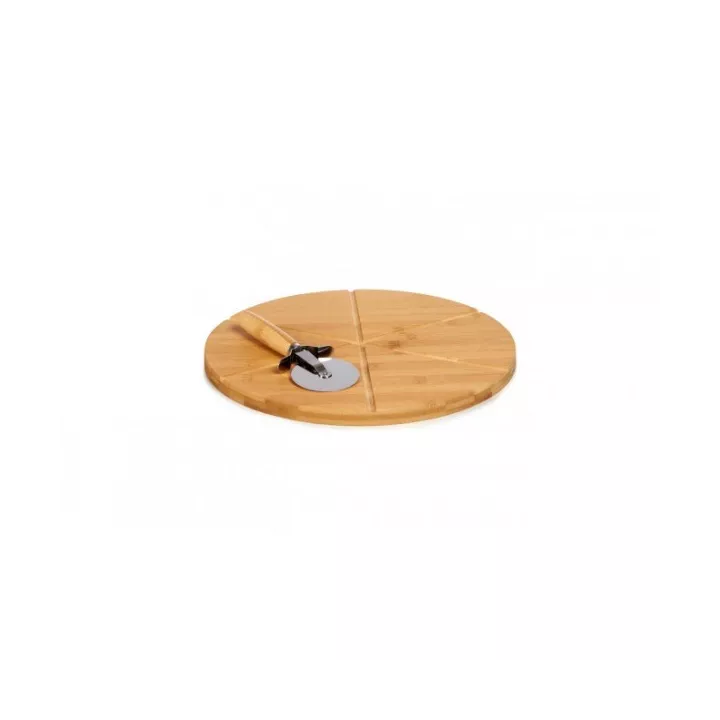 PLANCHE À PIZZA RONDE EN BAMBOUAVEC CUTTER Ø35CM KINVARA
