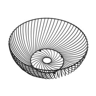CORBEILLE TORSADÉE EN MÉTAL Ø30CM NOIR 5FIVE
