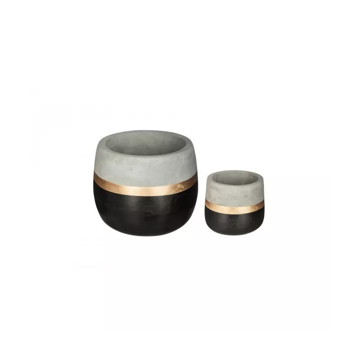 LOT DE 2 CACHES POTS RONDS CIMENT SPIRIT ATMOSPHERA LOT DE 2 CACHES POTS RONDS CIMENT SPIRIT ATMOSPHERA