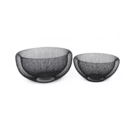 SET DE 2 CORBEILLES À FRUITS EN METAL NOIR SET DE 2 CORBEILLES À FRUITS EN METAL NOIR